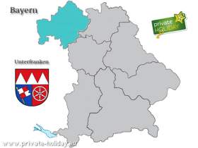 Unterfranken Karte - privateHOLIDAY